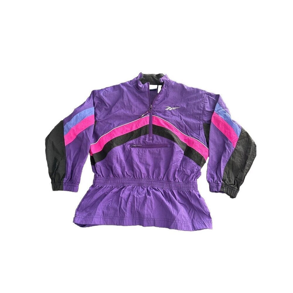 Vintage Reebok Sport Windbreaker Jacket Size Youth Large Nylon Zip Retro 90s